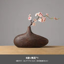 Axyaa Striped Resin Vase Imitation Wood Finish - Desktop Decoration & Crafts