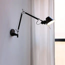 Axyaa Swing Arm Wall Lamp Black Silver Rotatable E27 Nordic Living Room