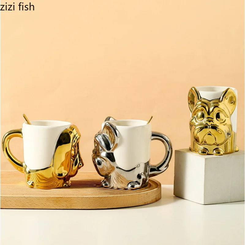 Axya Large Capacity Ceramic Dog Mug for Coffee, Tea, and Milk