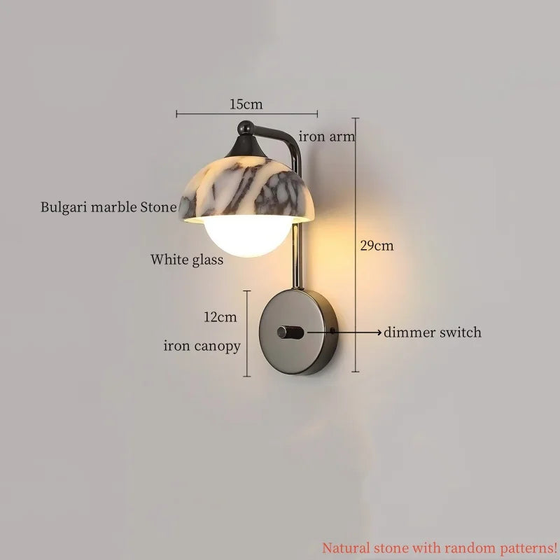 Axyaa Marble Glass LED Wall Light for Home Decor