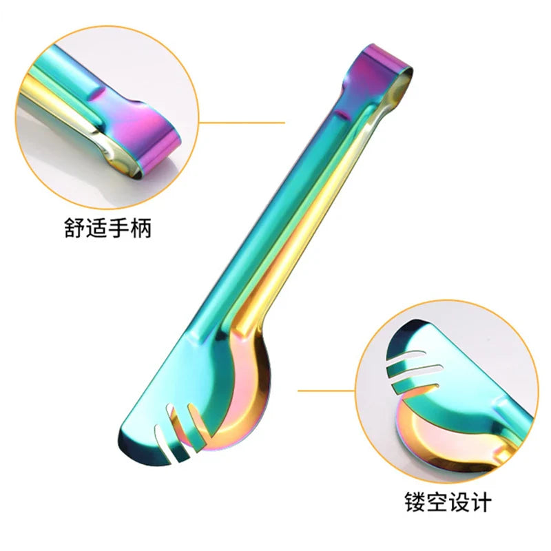 Axyaa Stainless Steel Kitchenware Set: Tongs, Fork, Cake Shovel, & More