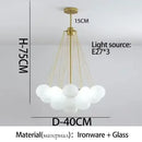 Axyaa Glass Ball Chandeliers for Home Decor - Modern Hanging Pendant Lamps