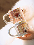 Axya Puppy Couple Ceramic Coffee Mug Set, 300-400ml