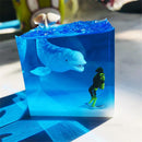 Axya Ocean Whale Humpback Resin Night Light, Creative LED Bedroom Decor Lamp