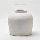 White Ceramic Vase, Rustic Zen Style, Terra Cotta Pitcher, Distressed Farmhouse Decor, Pottery Vase