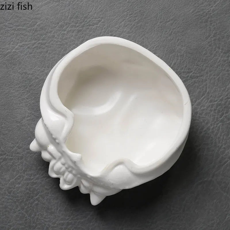 Axya White Crab Ceramic Serving Bowl Set for Restaurant Tableware