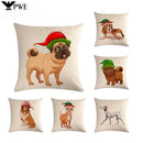 Axyaa Dog Linen Pillowcase for Sofa and Bedroom Décor