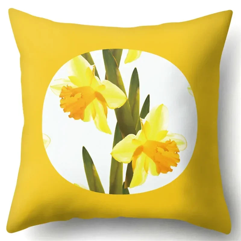 Axyaa Cactus Flower Decorative Cushion Cover 45X45CM Home Sofa Pillowcase