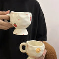 Axyaa Korean Hand-Painted High-Footed Coffee Cup, 300ml