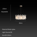 Axyaa French Crystal Chandelier: Misty Artistic Lighting Fixture for Elegant Living Spaces