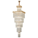 Axyaa Luxe Hollow Crystal Chandelier - Modern Long Staircase Villa Lighting