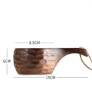 Axyaa Acacia Wood Camping Cup with Handle - Handmade Milk Coffee Outdoor Cup