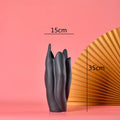 Axyaa Black Texture Irregular Ceramic Vase for Home Decoration