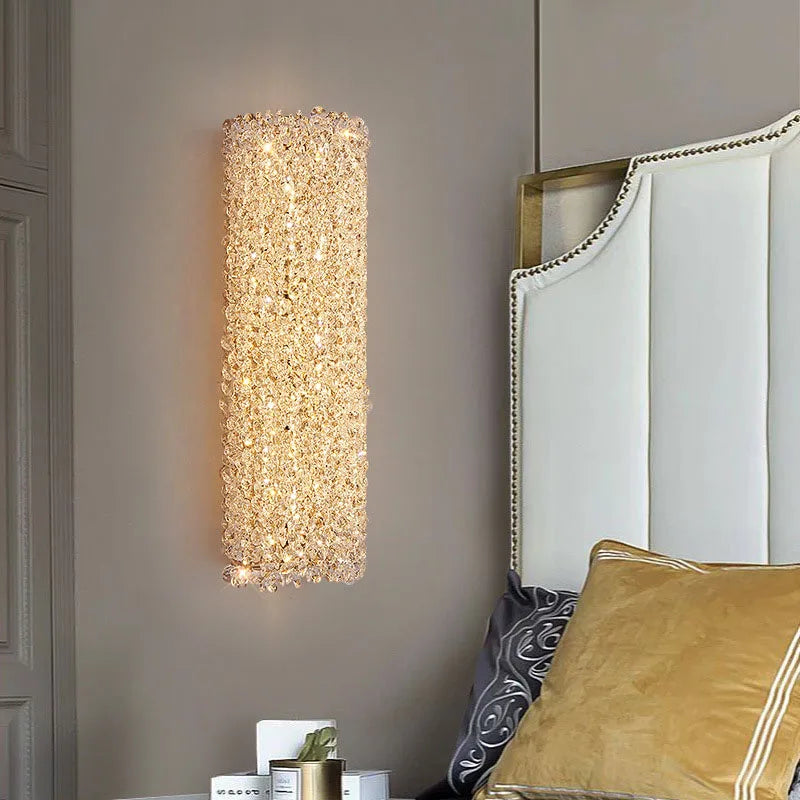 Axyaa Crystal Wall Lamp: Modern Minimalist Indoor Lighting for Living Room and Bedroom