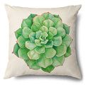 Axyaa Green Leaf Linen Pillowcase, Simple Style Decorative Sofa Cushion Cover