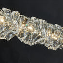 Axyaa Luxury Crystal LED Pendant Lamp - Silver Chandelier Lighting for Living & Dining Room