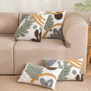 Axyaa Tufted Leaf Plush Cushion Cover for Living Room Sofa