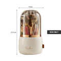 Makeup Brushes Holder Organizer by Axyaa - Rotating Desktop Storage Box for Cosmetics