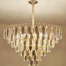 Axyaa Gold Crystal Chandelier: Luxury Indoor Lighting Fixture for Home Decor