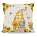 Axyaa Spring Gnome Sunflower Pillowcase for Home Bedroom Sofa