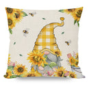 Axyaa Spring Gnome Sunflower Pillowcase for Home Bedroom Sofa