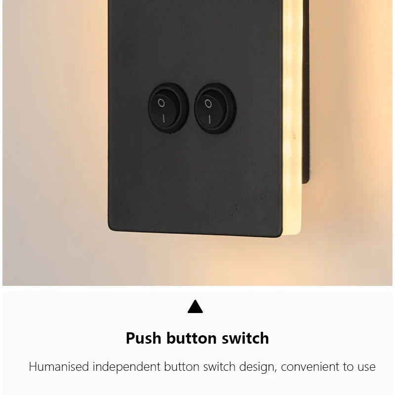 Axyaa Modern Black Bronze Rotatable Wall Lamp Dual Switch LED Sconce