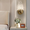 Axyaa Gold Metal Glass Wall Sconce E14 Bulb Modern Bedroom Dining Room Lamp