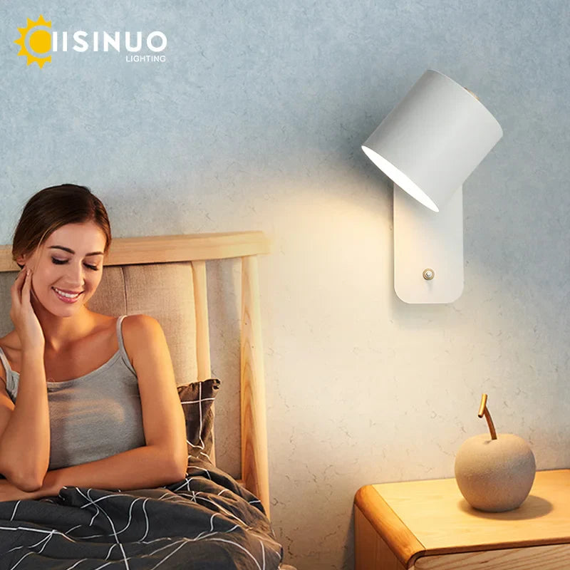Axyaa Rotatable Nordic Wall Lamp With Switch for Home Decoration