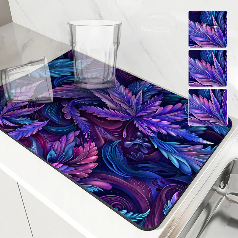 Axyaa 3D Coffee Mat: Quick Dry Kitchen Drying Mat & Bathroom Drain Pad