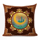 Axyaa Moon Printed Short Plush Cushion Cover for Home Sofa Decor