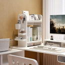 Axyaa Desktop Organizer with Drawers, Book Storage Shelf & Pen Cup Holders