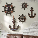 Rustic Anchor & Ship Wheel Wall Decor by Axyaa – Nautical Style Hanging Ornaments
