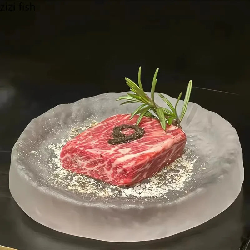 Axya Glass Dinner Plate Set for Steak, Dessert, Sushi, Snacks & More