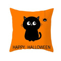 Axyaa Black Cat Pumpkin Cushion Cover 45x45 cm - Home Decor Funny Printed Pillow Case