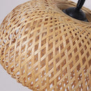 Axyaa Bamboo Weave Table Lamp for Home Office Wabi Sabi Decor