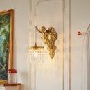 Axyaa French Cream Copper Wall Light with Glass Shade for Indoor Décor