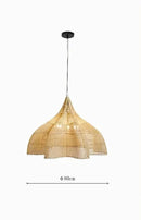 Axyaa Modern Rattan Pendant Lamp for Living Room, Restaurant, Kitchen, Handmade LED Light