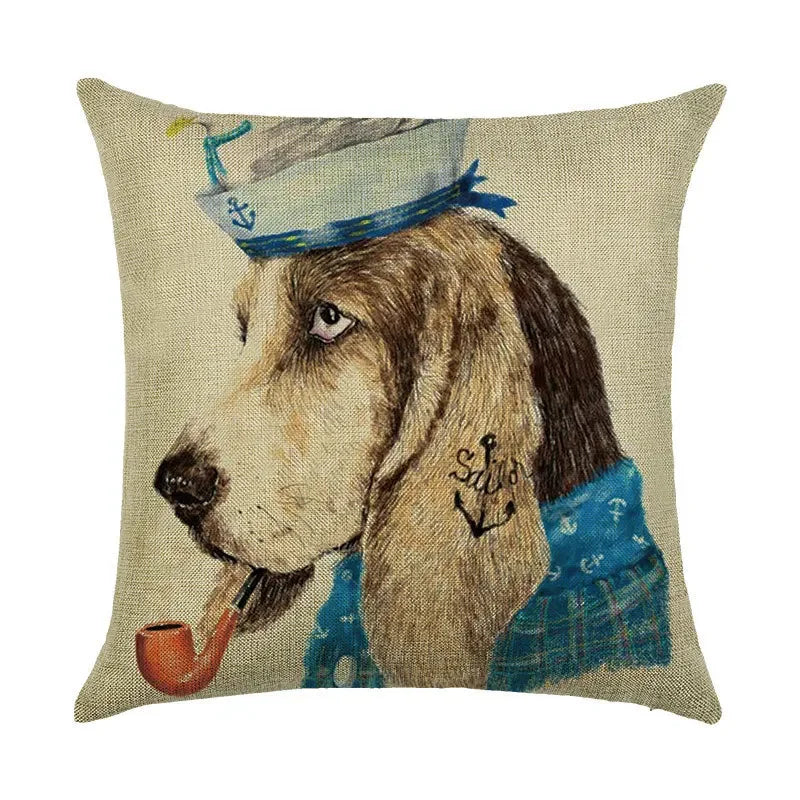 Axyaa Cartoon Design Linen Pillowcase for Home Décor