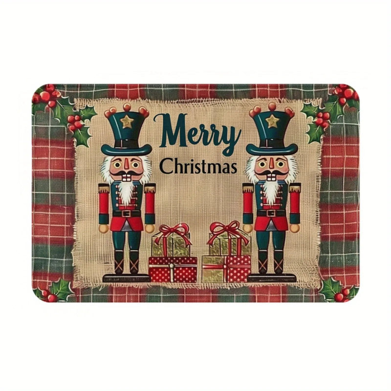 Axyaa Nutcracker Welcome Mat: Soft Non-Slip Floor Decor for Home