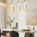 Axyaa Bulgari Stone Chandelier LED Pendant Lights for Dining Room Kitchen Home Decor