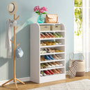 Axyaa 8-Tier Wooden Shoe Rack Organizer, Shoe Storage Cabinet