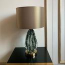 Axyaa Glass Table Lamp White Gold Color Fabric Lampshade Study Living Bedroom Desk Light