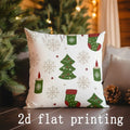 Axyaa Christmas Tree & Snowflake Pattern Cushion Cover for Sofa, Bedroom, Car