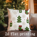 Axyaa Christmas Tree & Snowflake Pattern Cushion Cover for Sofa, Bedroom, Car