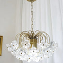 Axyaa French Retro Petal Glass Chandelier for Elegant Lighting Décor