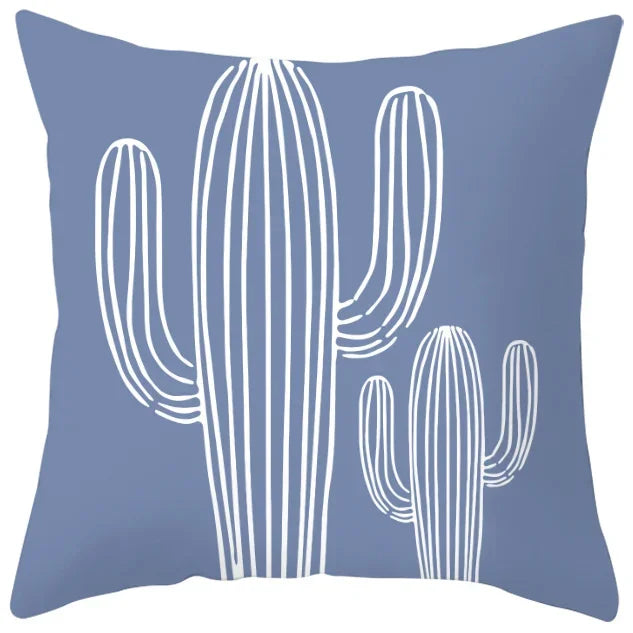 Axyaa Abstract Geometric Pillowcase in Nordic Blue Purple - Peach Skin Fabric