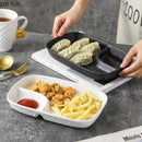 Axyaa Stone Pattern Ceramic Serving Plate Set - Restaurant Tableware