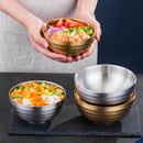 Axyaa Double Layer Rice Bowl for Kids and Adults - Stainless Steel Soup Fruit Bowl