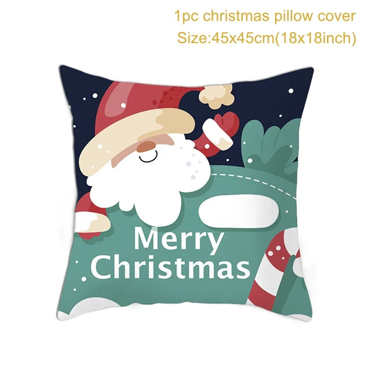Axyaa Christmas Cushion Cover 2022: Merry Decorations, Navidad, Noel, Xmas Gifts, Happy New Year 2023