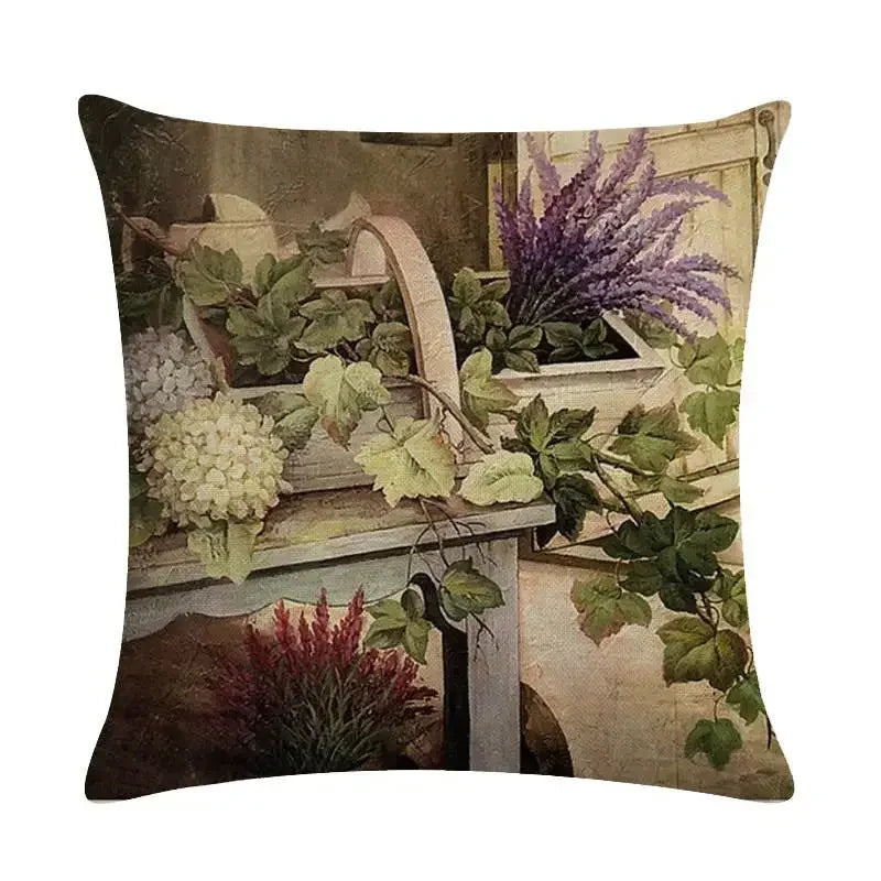 Purple Lavender Floral Pillowcase for Home Decor by Axyaa